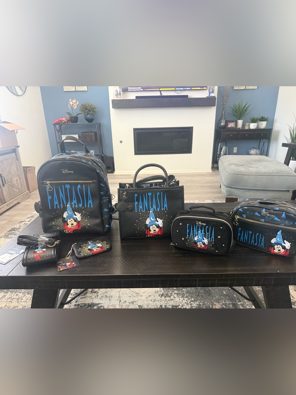 NWT Primark Disney Fantasia 6 Piece Set Backpack, Purse, Phone Case, Crossbody.